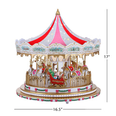 17 in. Animated Sugarplum Swarovski Carousel