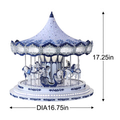 17 in. Chinoiserie Crystal Carousel
