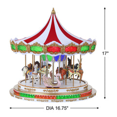 17 in. Animated Light Show Carousel