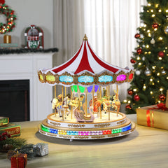 17 in. Animated Light Show Carousel