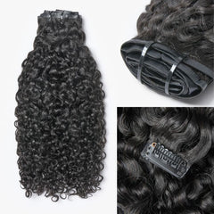 Messy Burmese Curly Seamless Clip in Extensions Real Human Hair Pieces 135g 9pcs / 7pcs with Free Gift
