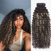 Highlights Silky Straight / Kinky Curly / Deep Wave Clip in Extensions Human Hair 135g 9pcs / 7pcs with Free Gift
