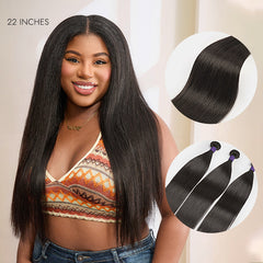 Too Easy Texture™ Yaki Straight 100% Virgin Human Hair Bundles 1pc / 3pcs - US Only
