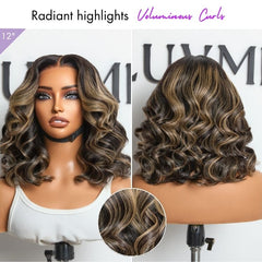 All-Day Comfort™ Wig Blonde Highlight Loose Wave Glueless Minimalist HD Lace T Part Wig Pre-Cut Lace