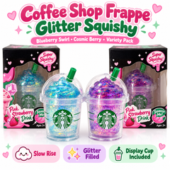 Coffee Shop Frappe Glitter Squishy Slow Rise Sensory Fidget Toy ASMR Stress Relief Kawaii Drink Gift