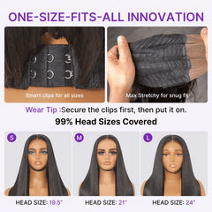 All-Day Comfort™ Wig Ombre Brown Silky Blunt Cut Bob Glueless 7x6 Closure HD Lace Wig Pre-Cut Lace
