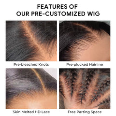 Pre Bleached Knots Silky Straight 13x4 HD Lace Front Wig