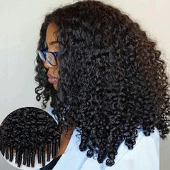 Full 13x6 Wear Go Burmese Curly Glueless Wig HD Lace Front Wig Invisi Draw-string
