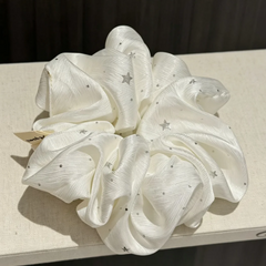 White Star Satin Scrunchie
