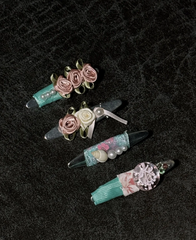 Vintage White Floral Pearl Hair Clip Set