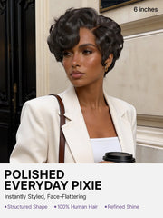 Beginner Friendly Lightweight Roll Curl Glueless Minimalist HD Lace Short Pixie Cut Wig Pre Cut Lace
