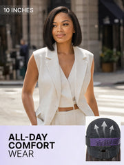 200% Density Natrual Black Yaki Straight Bob Glueless Minimalist Lace Wig Pre-cut Lace All-Day Comfort Cap