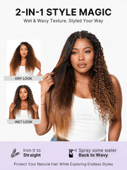 Miracle Knots Colored Crochet Hair Wet and Wavy Ombre | Mix Brown for Boho Braids | Crochet Weaves| Fulani Braids | Twists Pre-Separated Lightweight Full & Soft Pre-Looped Human Hair Extensions Protective Style
