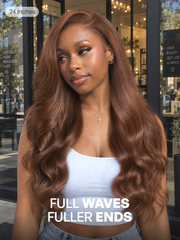 All-Day Comfort Wig 180% Density Chocolate Brown Loose Wave PartingMax Glueless 7x6 Closure HD Lace Wig Pre-Cut Lace