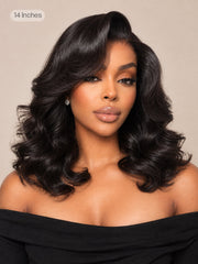 All-Day Comfort 250% Density Glueless 7x6 Closure HD Lace Loose Body Wave Short Wig Pre-Cut Lace