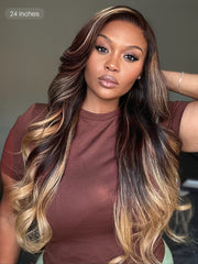 All-Day Comfort™ Wig 180% Density Sun-Kissed Blonde Ombre Highlight Loose Body Wave Glueless 7x6 Closure HD Lace Wig Pre-Cut Lace