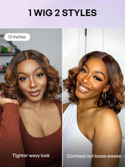 Hair 180% Density Elegant Chocolate Brown Loose Wave Minimalist HD Lace Glueless Wig Pre-Cut Lace - US Only