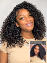 Too Easy Texture™ 3-In-1 Half Wig 180% Density Kinky Curly Glueless Flexi-Fit Drawstring Wig