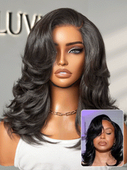 Effortlessly Chic Butterfly Cut Layered Wavy Glueless HD Minimalist Lace Short Wig
