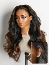 NatureMAX™ 200% Density Ombre Brown / Natural Black Loose Wave Glueless 13x6 / 13x4 HD Lace Front Wig Human Hair Pre-Cut Lace Flexi-Fit Drawstring Cap