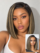 All-Day Comfort™ Wig Blonde Highlight Blunt Cut Bob Glueless Minimalist HD Lace Short Bob Wig Pre-Cut Lace