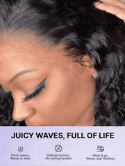 PreMax 180% / 250% Density Water Wave Glueless Flexi-Fit Drawstring 13x4 Frontal Lace Fluffy Curly Wig Pre-Cut Lace