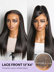 NatureMAX™ Silky Straight Glueless Ear-to-ear 13x4 HD Lace Front Wig Pre-Cut Lace