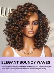 Hair Mature Bouncy Curl Left C Part Glueless Minimalist HD Lace Wig Pre-Cut Lace
