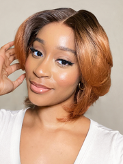 1 SEC INSTALL WIG | Elegant Boss Vibe Short Pixie Cut Ombre Ginger Glueless Minimalist HD Lace Wig Ready to Go Pre-cut Lace
