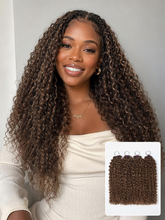 Miracle Knots Colored Crochet Hair Wet and Wavy Highlights | Mix Brown for Boho Braids | Crochet Weaves | Fulani Braids | Twists Pre-Separated Lightweight Full & Soft Pre-Looped Human Hair Extensions Protective Style