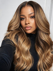 Originalive™ Hair 180% / 250% Density Honey Blonde Highlight Loose Wave Glueless 13x6 HD Lace Front Wig Pre-Cut Lace Flexi-Fit Drawstring Cap