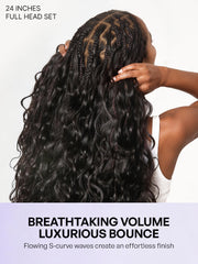 Miracle Knots Crochet Hair Body Wave for Boho Braids | Crochet Weaves | Fulani Braids | Twists Pre-Separated Lightweight Full & Soft Pre-Looped Human Hair Extensions Protective Style