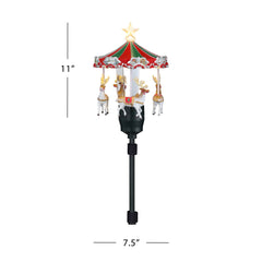 11 in. Animated Carousel Tree Topper
