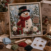 3D Christmas Fabric Poke Art Kit | No-Sew Holiday Craft with Pre-Punched Board, Fabric Squares & Display Stand 🎅✨
