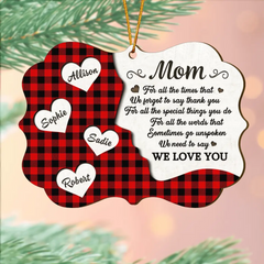 Personalized Wood Ornament - Gift For Mom & Grandma - We Love You