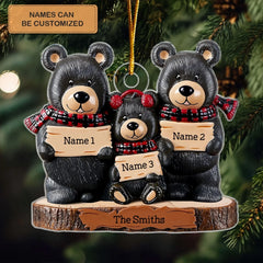 Our Beary Family - Personalized Custom Shape Mica Ornament - Christmas Gift For Family Members