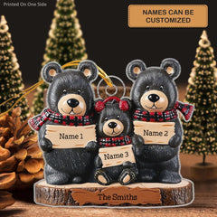 Our Beary Family - Personalized Custom Shape Mica Ornament - Christmas Gift For Family Members