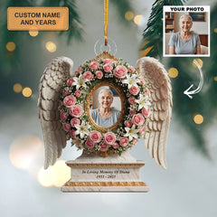 In Loving Memory - Personalized Custom Shape Mica Ornament - Christmas Gift For Family Members