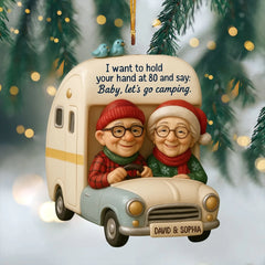 Together Forever Camper - Personalized Custom Mica Ornament - Christmas Gift For Lover, Couple
