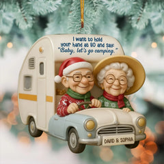 Happy Trails Camping - Personalized Custom Mica Ornament - Christmas Gift For Lover, Couple