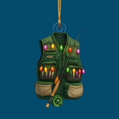 Festive Fishing Gear - Personalized Custom Mica Ornament - Christmas Gift For Fishing Lovers AGP0QQ040