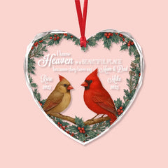Love That Never Fades - Heart Glass Memorial Ornament - Christmas Gift For Family Members