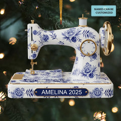 Sewing Memories - Customized Mica Ornament - Christmas Gift For Sewing Lovers