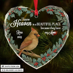 Love That Never Fades - Heart Glass Memorial Ornament - Christmas Gift For Family Members