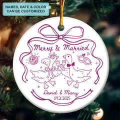 Goose Bumps Of Love - Personalized Ceramic Ornament - Christmas Gift For Couple, Husband, Wife