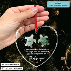 Bestie Bond - Heart Glass Ornament - Christmas Gift For Besties, Best Friend