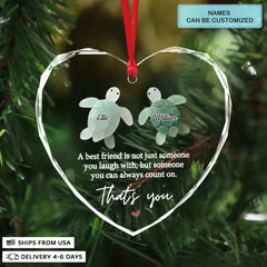 Bestie Bond - Heart Glass Ornament - Christmas Gift For Besties, Best Friend