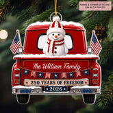 Snowman Family - Personalized Custom Shape Mica Ornament - Christmas Gift for Family CLATH001