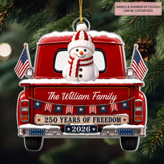 Snowman Family - Personalized Custom Shape Mica Ornament - Christmas Gift for Family CLATH001