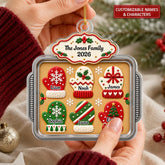 Christmas Mitten Family - Personalized Custom Shape Mica Ornament - Christmas Gift For Family